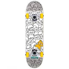 SKATE COMPLETO MEOW STICKER PILE WHITE 8.0